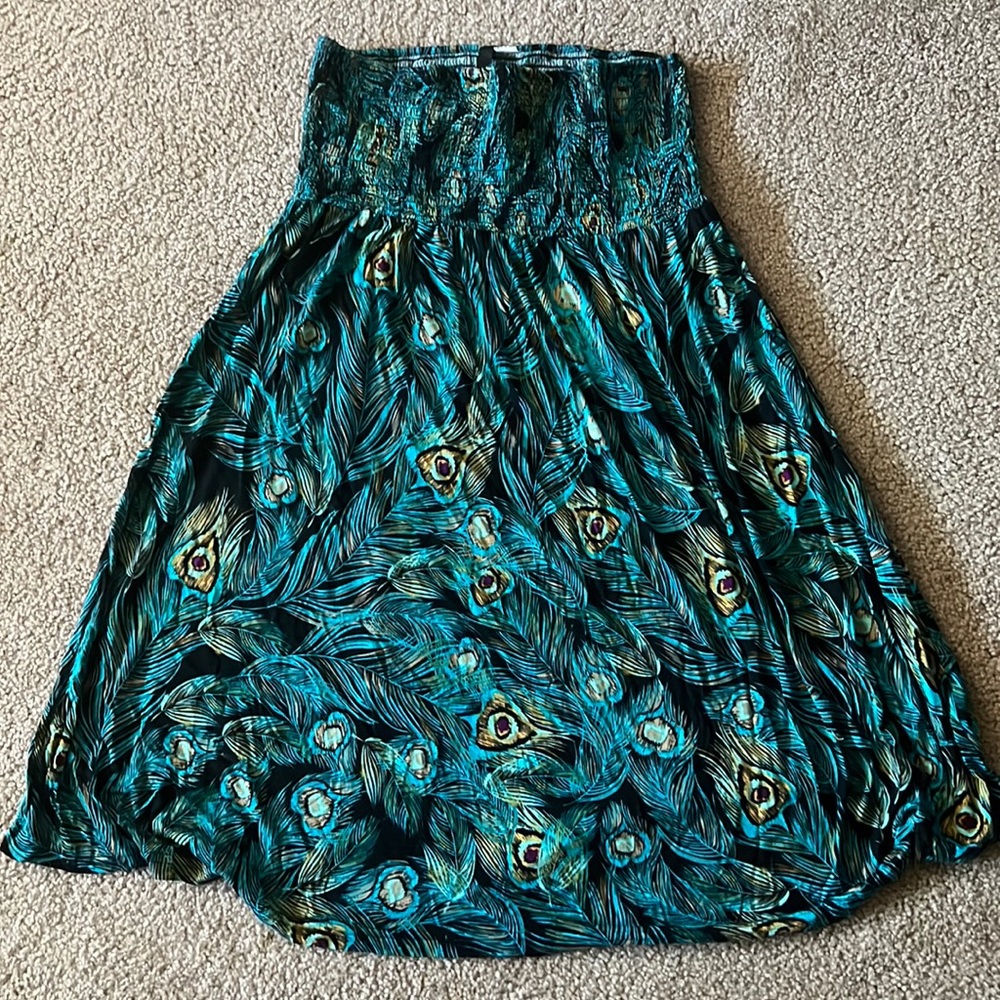 H&M Tube Top Peacock Dress Size 12